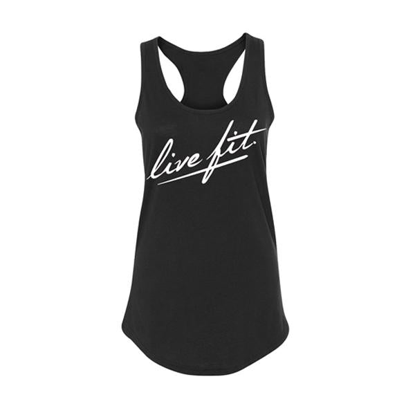 Live Fit-Strike Racer Back Tank Black