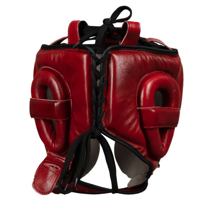 Title Blood Red Leather Sparring Glove/ Blood Red Head Gear